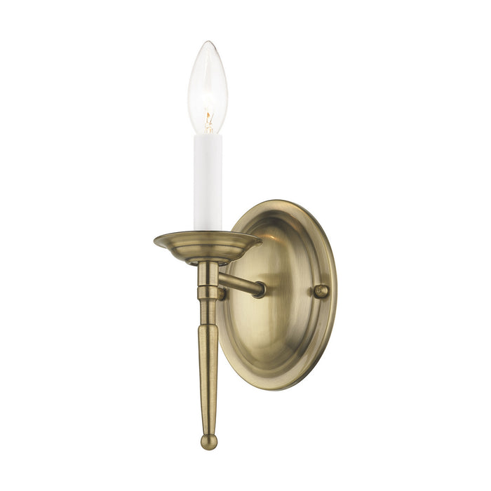 Livex Lighting 5121-01 One Light Wall Sconce, Antique Brass