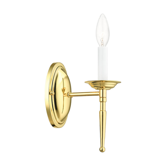 Livex Lighting 5121-02 One Light Wall Sconce, Polished Brass