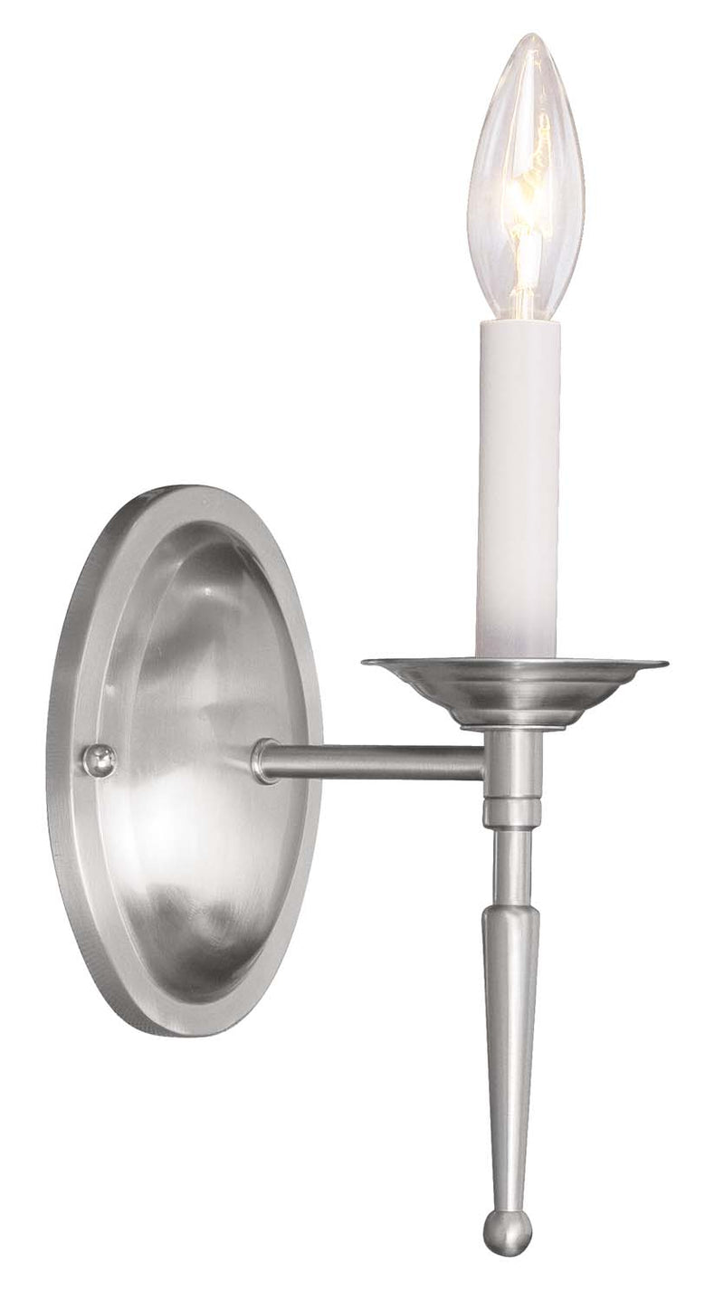 Livex Lighting 5121-91 One Light Wall Sconce, Brushed Nickel