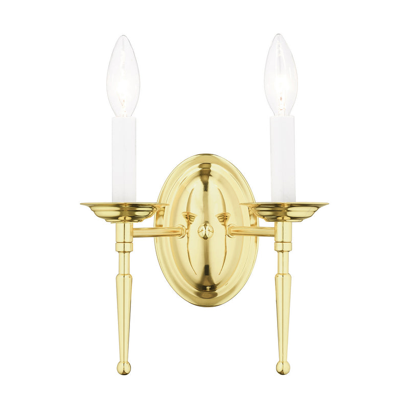 Livex Lighting 5122-02 Two Light Wall Sconce, Polished Brass