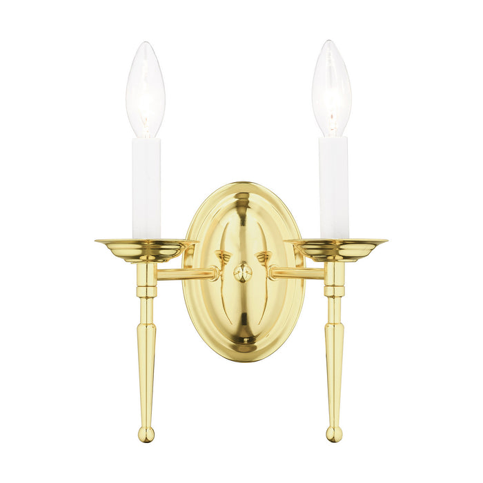 Livex Lighting 5122-02 Two Light Wall Sconce, Polished Brass