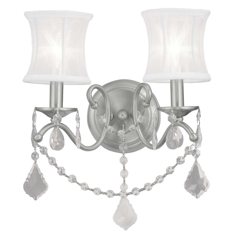 Livex Lighting 6302-91 Two Light Wall Sconce, Brushed Nickel
