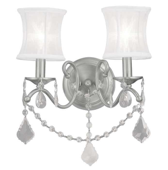 Livex Lighting 6302-91 Two Light Wall Sconce, Brushed Nickel