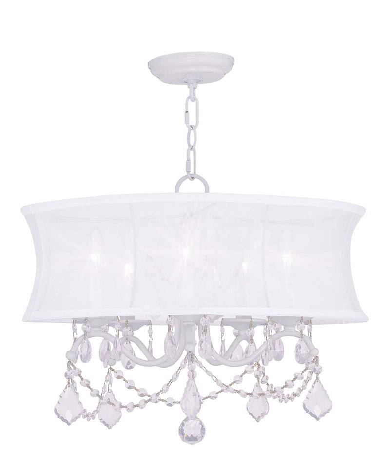 Livex Lighting 6305-03 Five Light Chandelier, White
