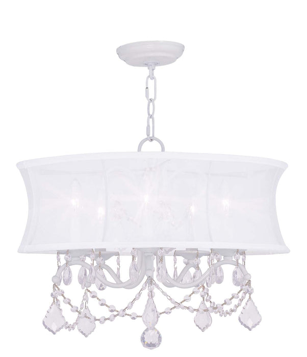 Livex Lighting 6305-03 Five Light Chandelier, White