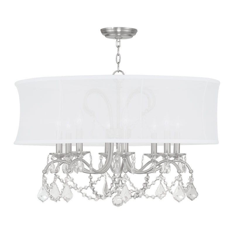 Livex Lighting 6308-91 Eight Light Chandelier, Brushed Nickel