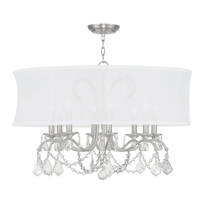 Livex Lighting 6308-91 Eight Light Chandelier, Brushed Nickel