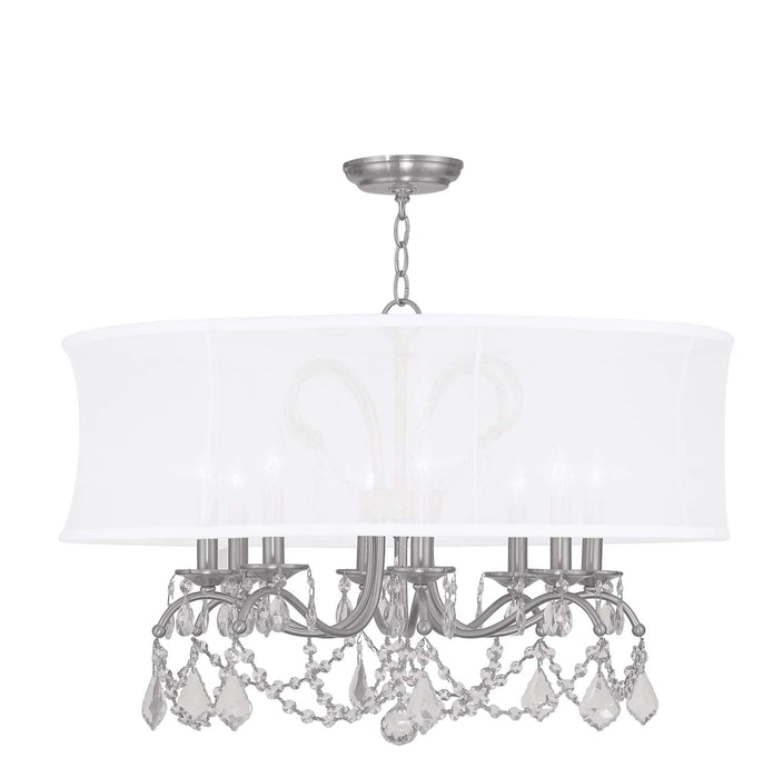 Livex Lighting 6308-91 Eight Light Chandelier, Brushed Nickel