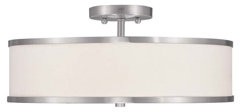 Livex Lighting 6352-91 Three Light Ceiling Mount, Brushed Nickel