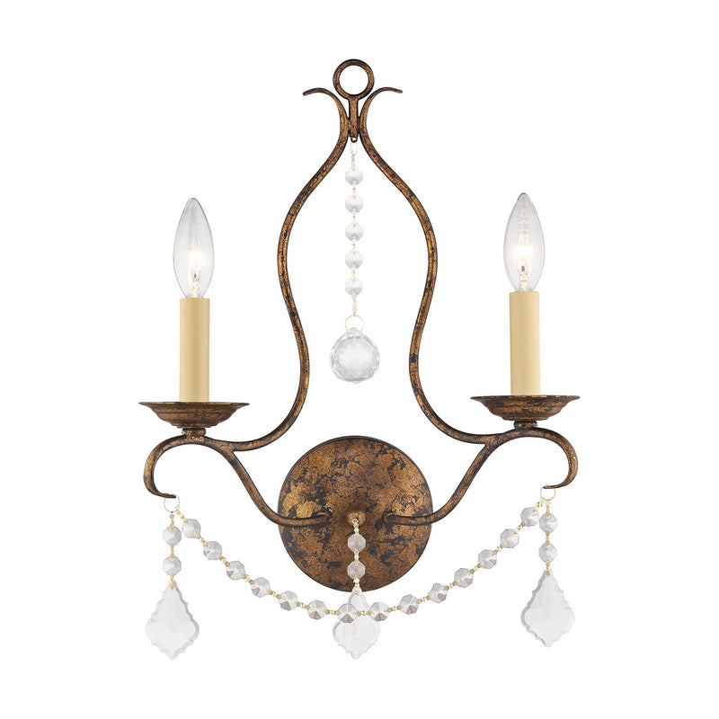 Livex Lighting 6422-71 Two Light Wall Sconce, Hand Applied Venetian Golden Bronze
