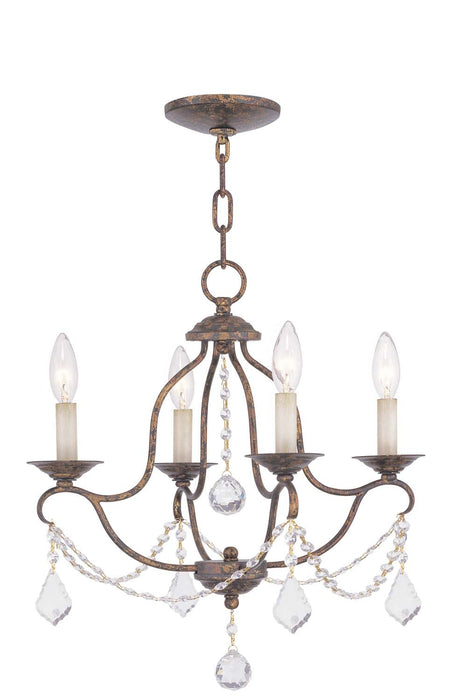 Livex Lighting 6424-71 Four Light Mini Chandelier, Hand Applied Venetian Golden Bronze (Open Box - Final Sale)