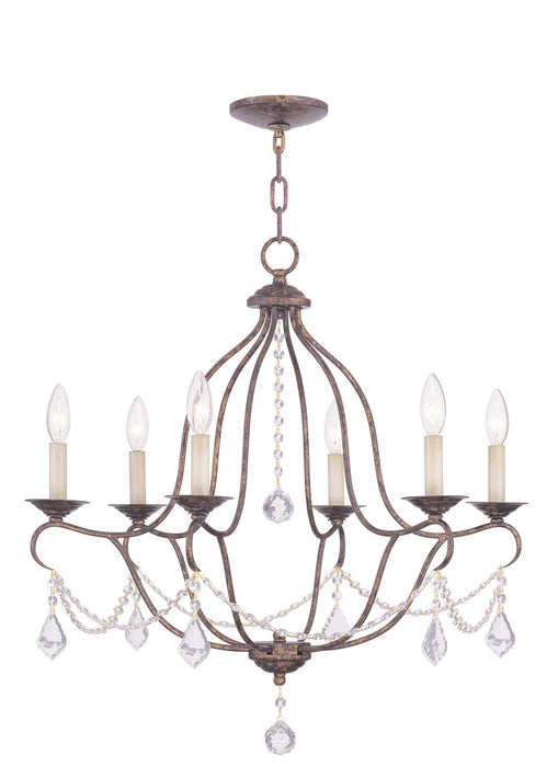Livex Lighting 6426-71 Six Light Chandelier, Hand Applied Venetian Golden Bronze