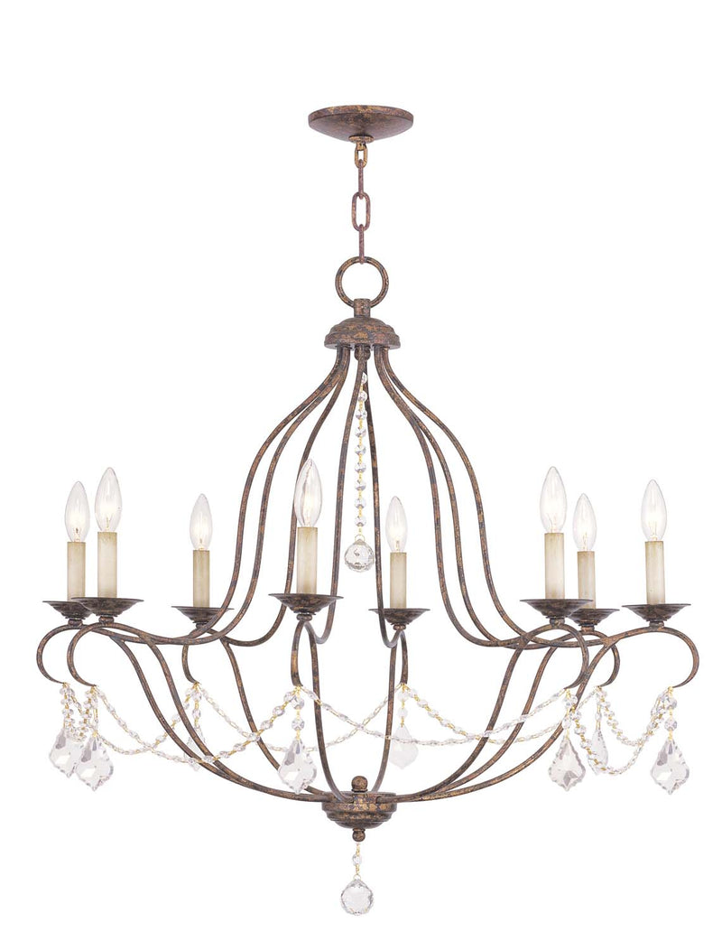 Livex Lighting 6428-71 Eight Light Chandelier, Hand Applied Venetian Golden Bronze