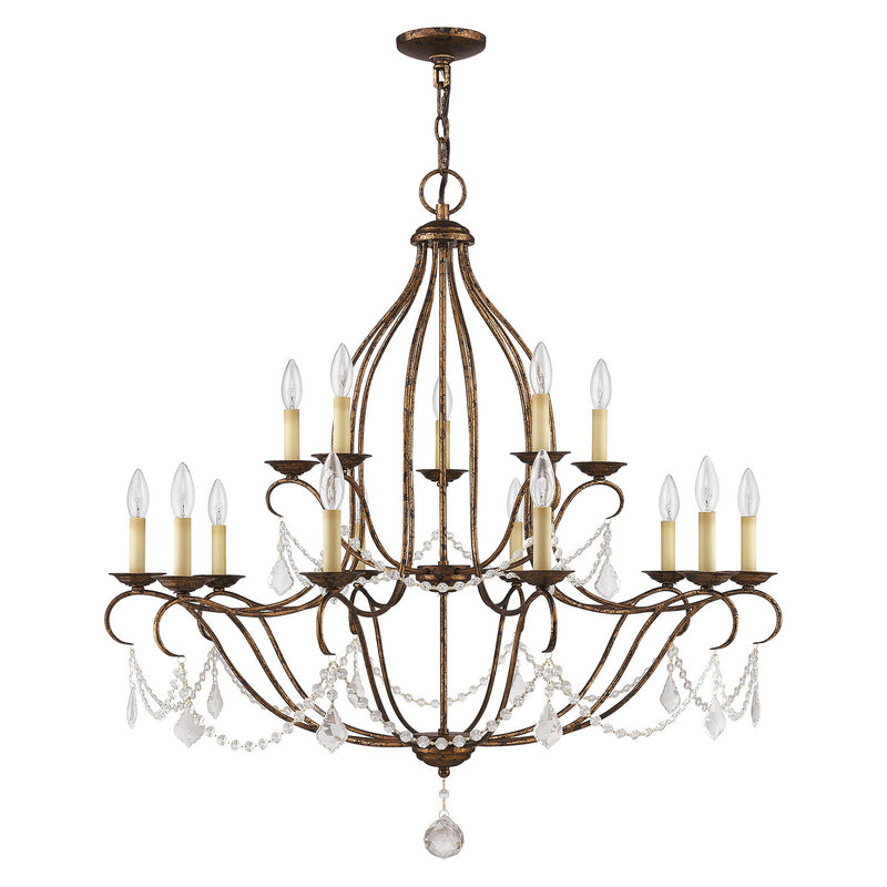 Livex Lighting 6429-71 15 Light Chandelier, Hand Applied Venetian Golden Bronze