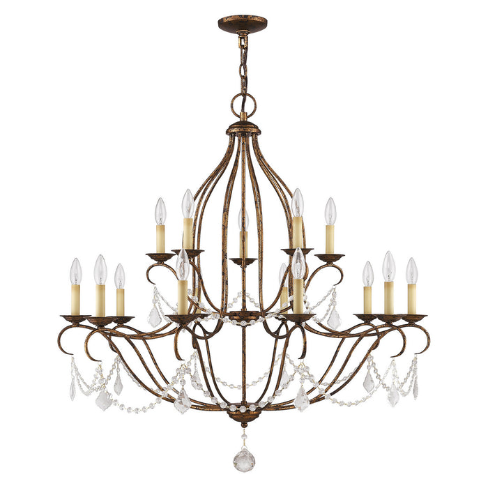 Livex Lighting 6429-71 15 Light Chandelier, Hand Applied Venetian Golden Bronze