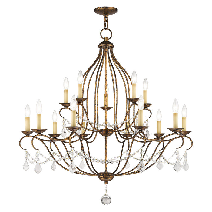 Livex Lighting 6429-71 15 Light Chandelier, Hand Applied Venetian Golden Bronze