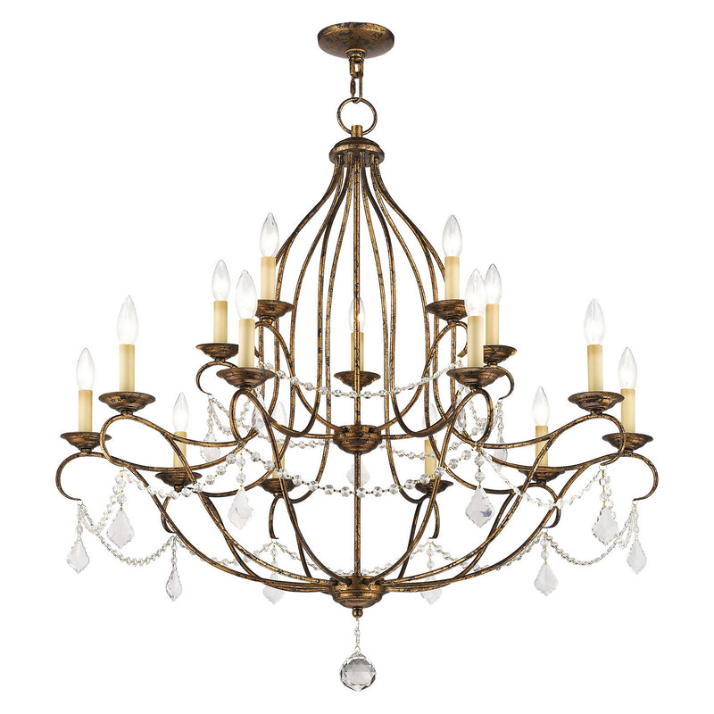 Livex Lighting 6429-71 15 Light Chandelier, Hand Applied Venetian Golden Bronze
