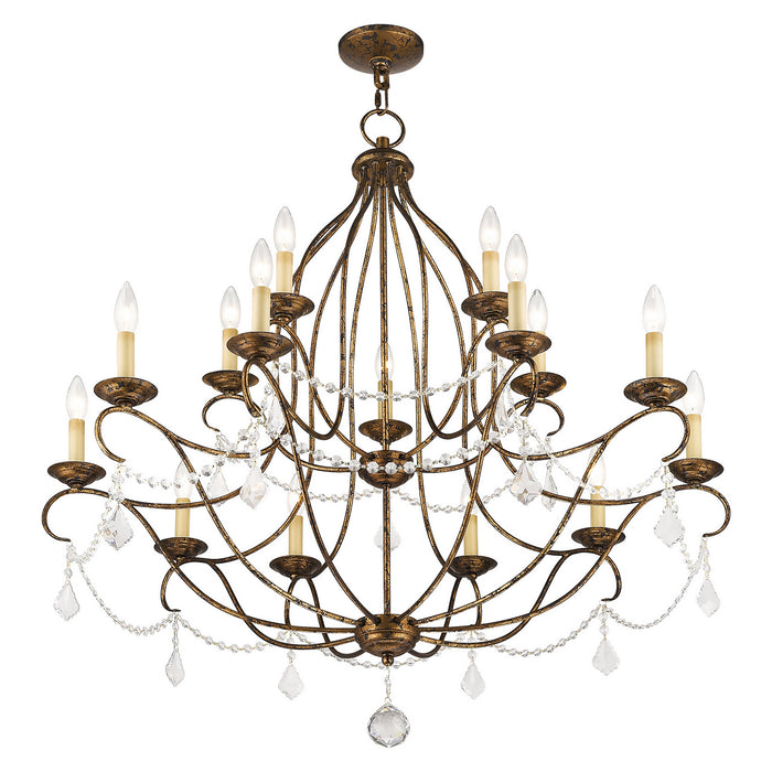 Livex Lighting 6429-71 15 Light Chandelier, Hand Applied Venetian Golden Bronze