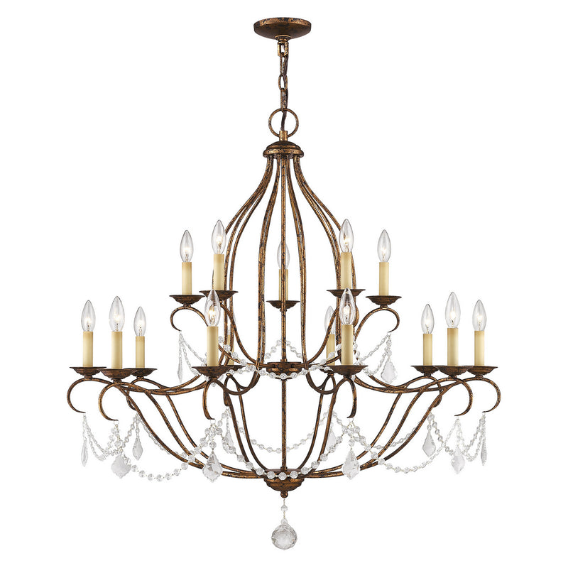 Livex Lighting 6429-71 15 Light Chandelier, Hand Applied Venetian Golden Bronze