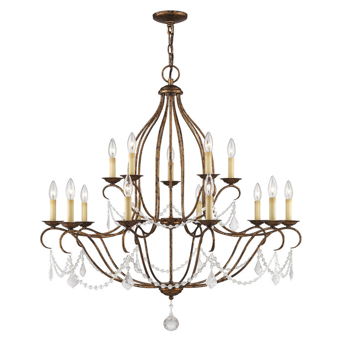 Livex Lighting 6429-71 15 Light Chandelier, Hand Applied Venetian Golden Bronze