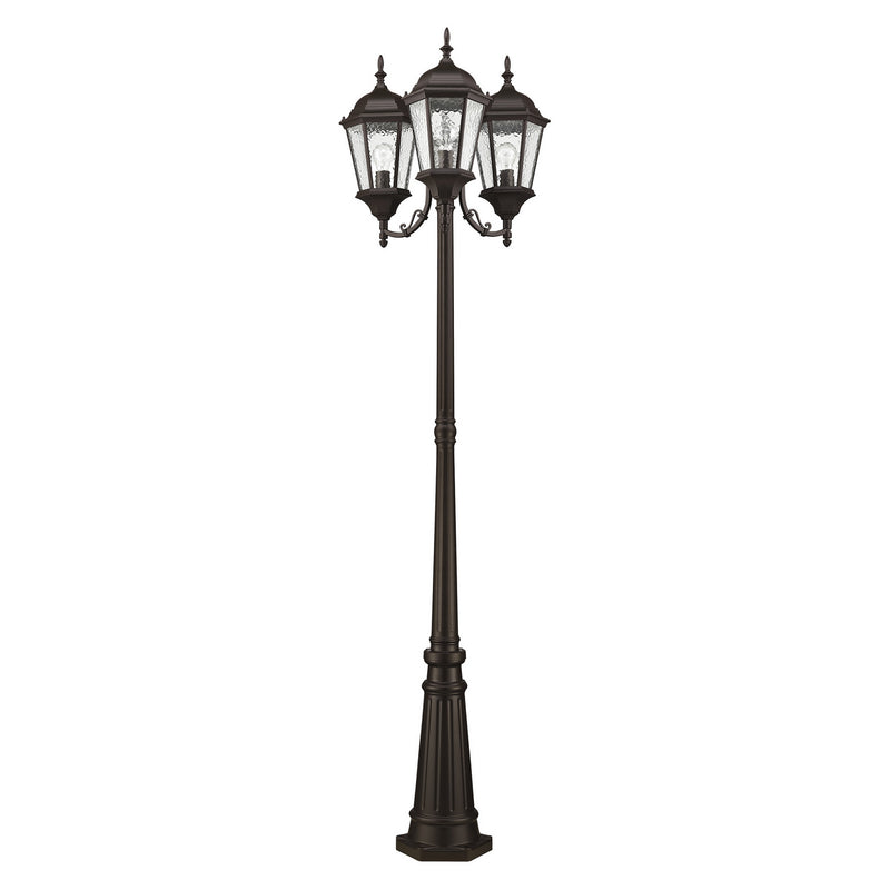 Livex Lighting 7553-07 Three Light Outdoor Post Mount, Bronze