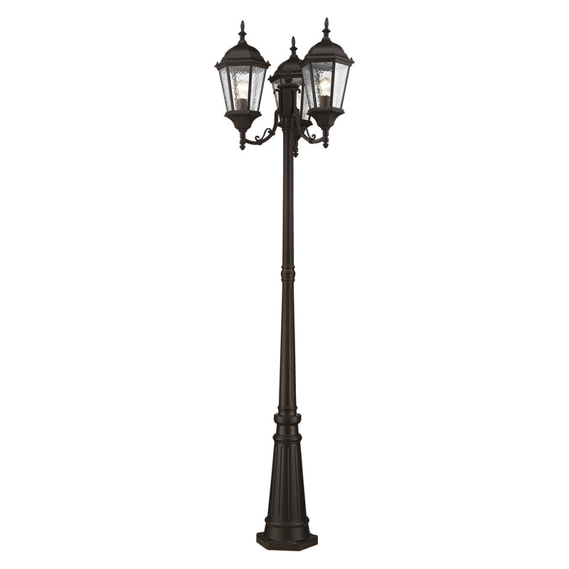 Livex Lighting 7553-07 Three Light Outdoor Post Mount, Bronze