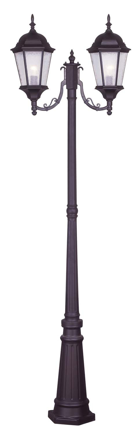 Livex Lighting 7554-07 Two Light Outdoor Post Mount, Bronze