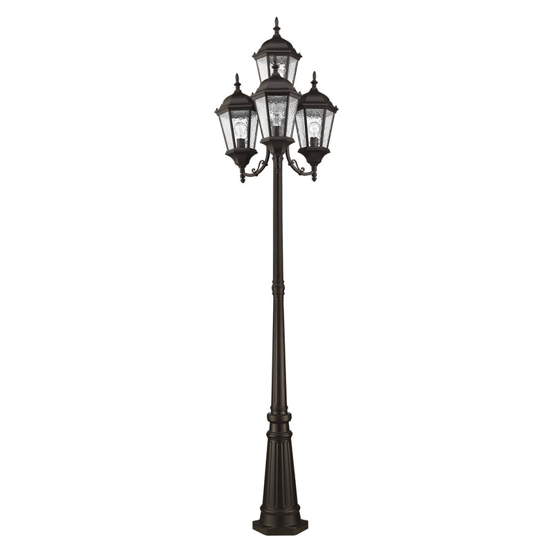 Livex Lighting 7557-07 Four Light Outdoor Post Mount, Bronze