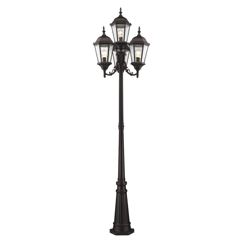 Livex Lighting 7557-07 Four Light Outdoor Post Mount, Bronze