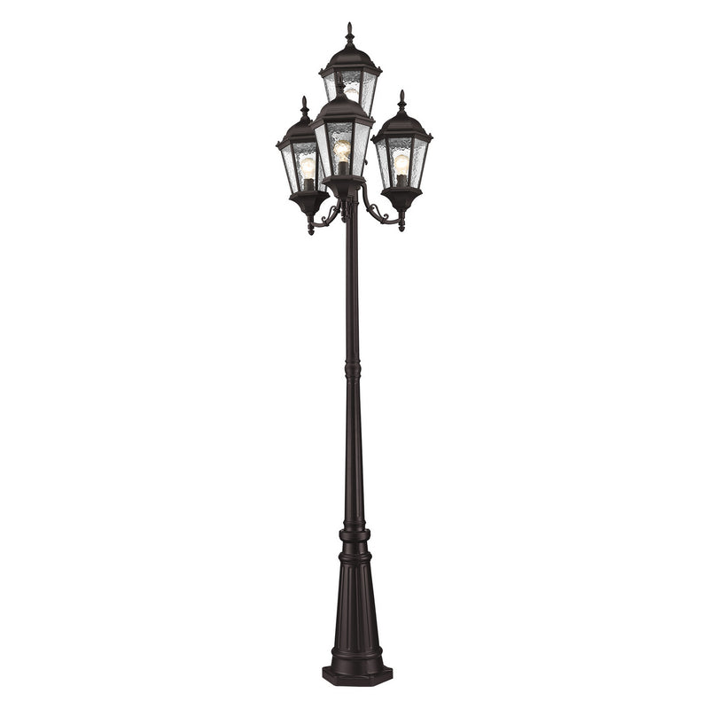 Livex Lighting 7557-07 Four Light Outdoor Post Mount, Bronze