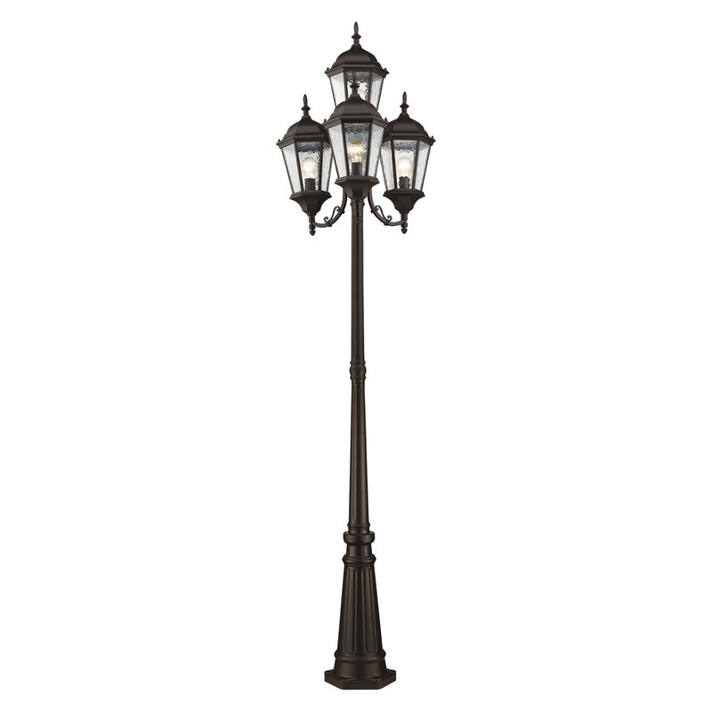 Livex Lighting 7557-07 Four Light Outdoor Post Mount, Bronze