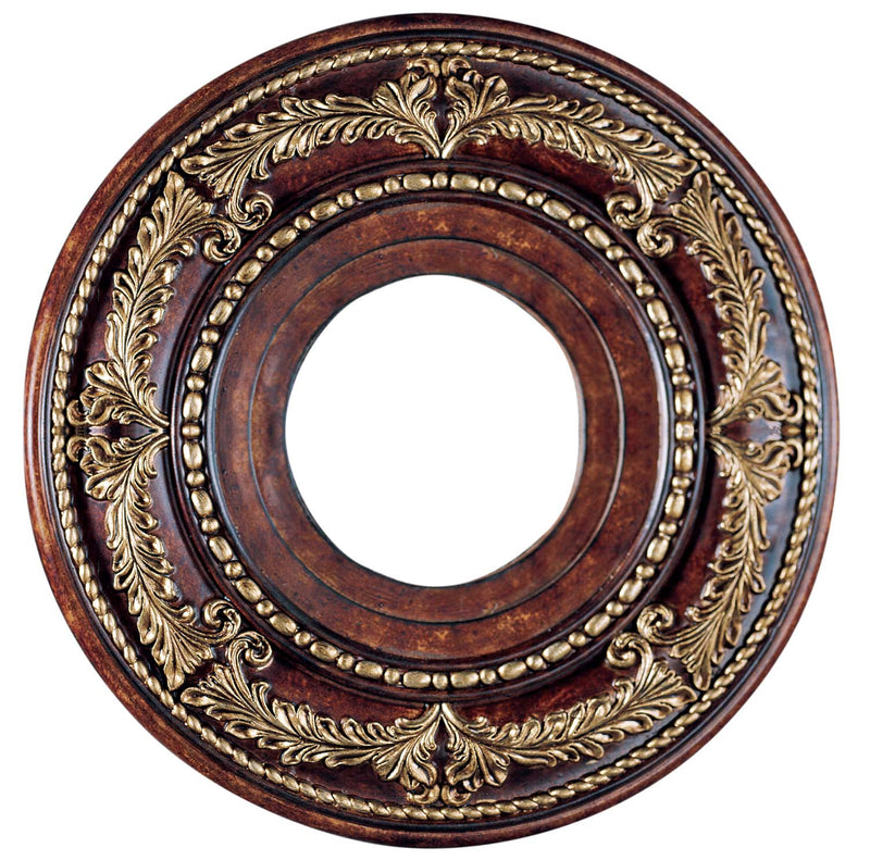Livex Lighting 8204-63 Ceiling Medallion, Hand Applied Verona Bronze w/ Gildeds