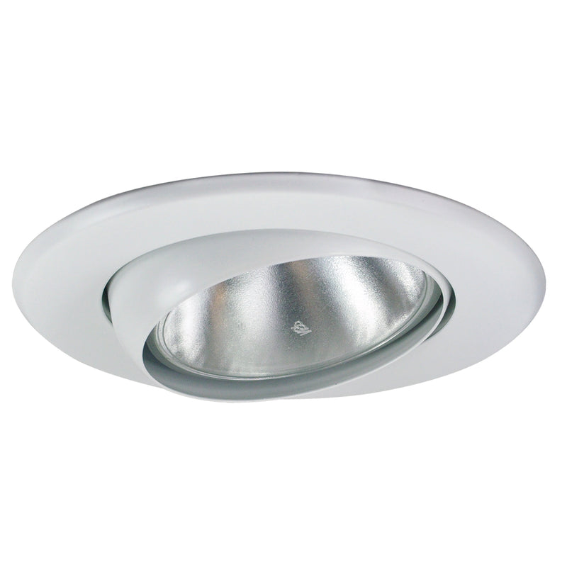 Nora Lighting NT-5070W 5" Br/Par30 Adj. Eyeball W/ Metal Trim, White