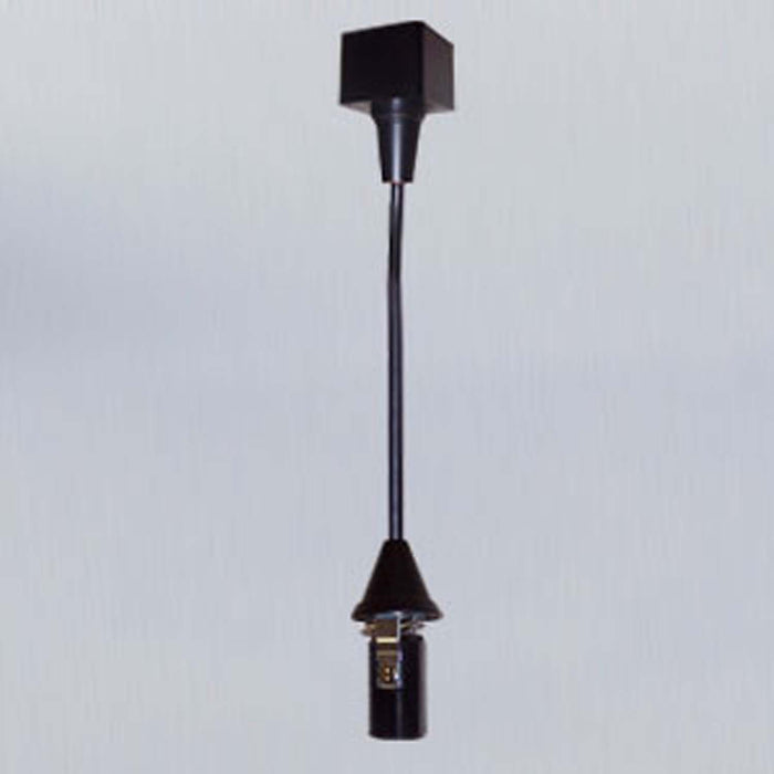 Nora Lighting NTH-160B Track Mounted Line Voltage Pendant Cord, 8'-6" Length, Candelabra Base, 60W Max, Black