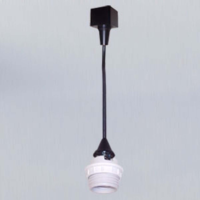 Nora Lighting NTH-161B Track Mounted Line Voltage Pendant Cord, 8'-6" Length, Medium Base, 100W Max, Black