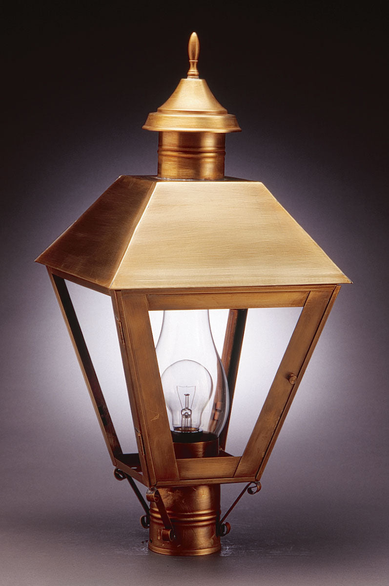 Northeast Lantern 1113-AB-CIM-CLR One Light Post Mount, Antique Brass