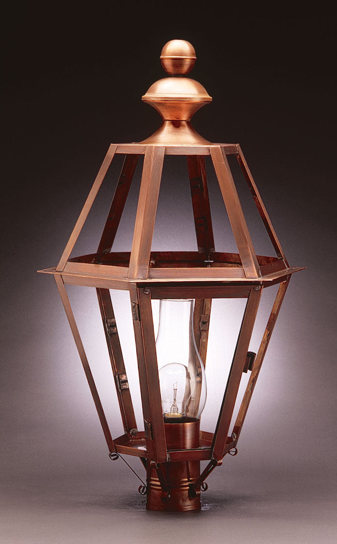 Northeast Lantern 1623-AC-CIM-CLR One Light Post Mount, Antique Copper