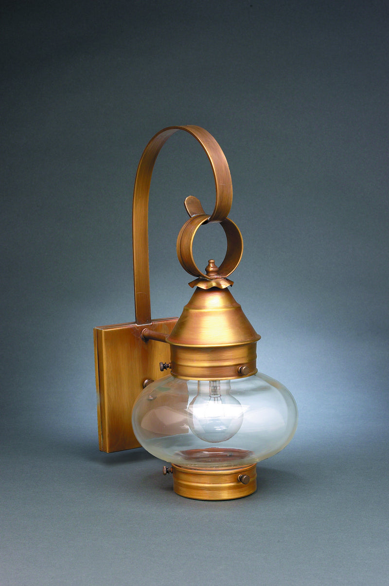 Northeast Lantern 2021-AB-MED-CLR One Light Wall Mount, Antique Brass