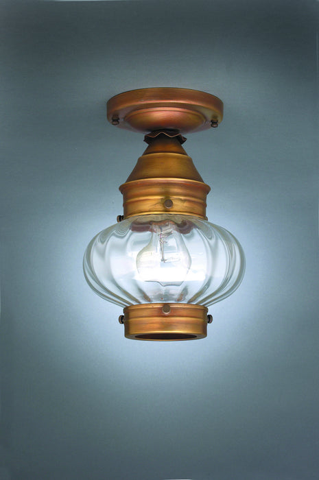 Northeast Lantern 2024-AB-MED-OPT One Light Flush Mount, Antique Brass