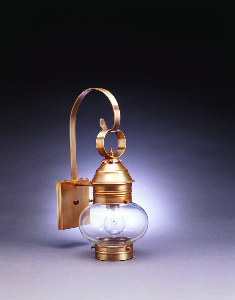 Northeast Lantern 2031-AB-MED-CLR One Light Wall Mount, Antique Brass