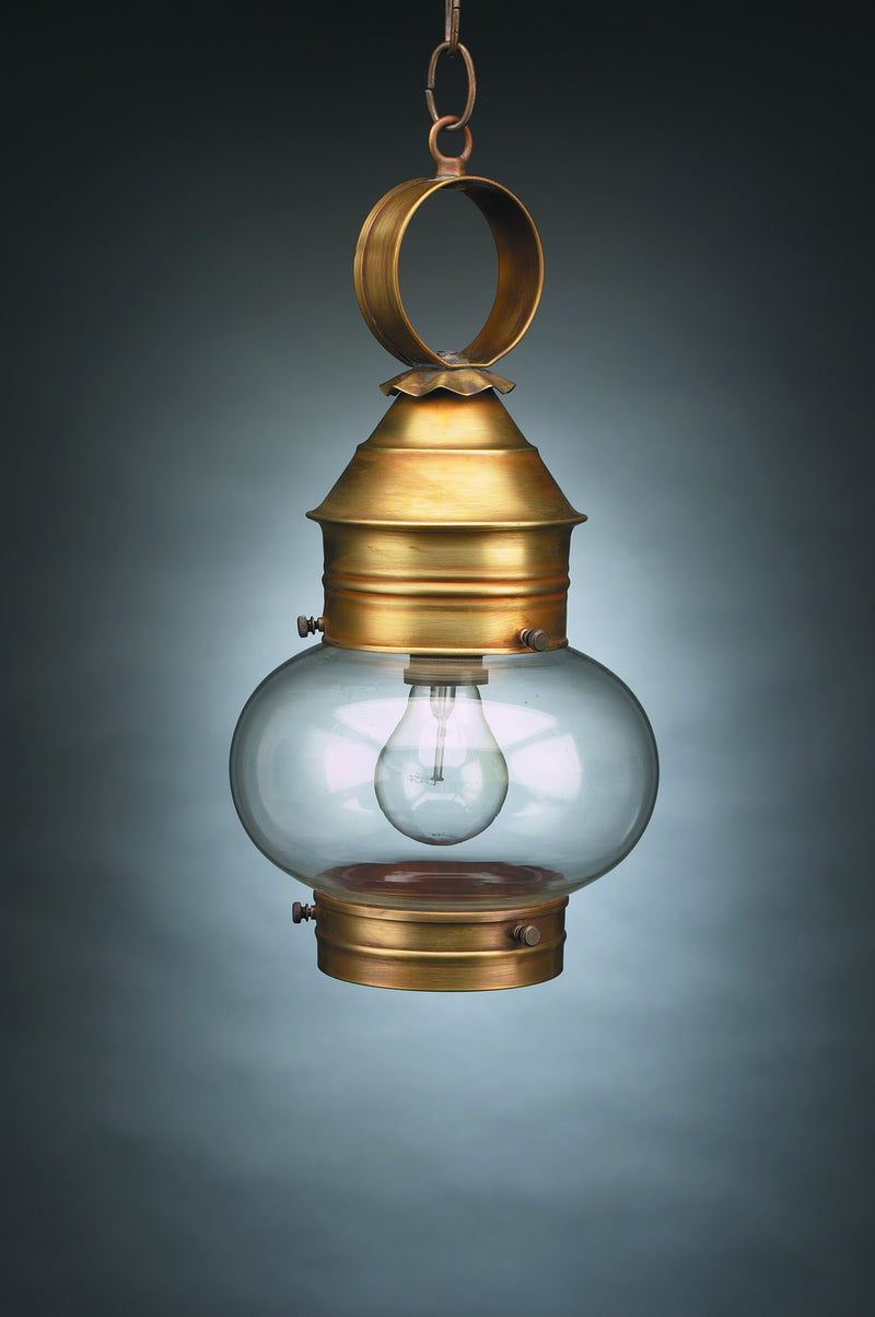 Northeast Lantern 2032-AB-MED-CLR One Light Hanging Lantern, Antique Brass