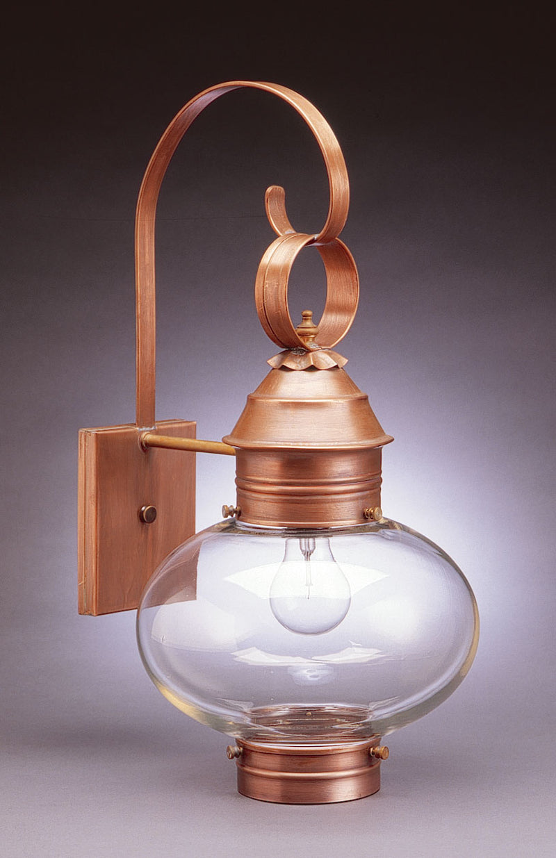 Northeast Lantern 2041-AB-MED-CLR One Light Wall Mount, Antique Brass