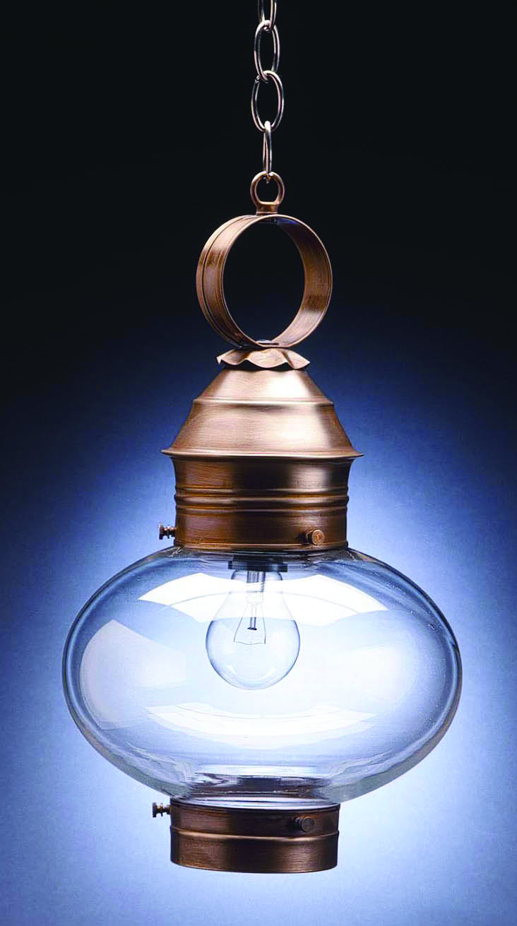 Northeast Lantern 2042-AB-MED-CLR One Light Hanging Lantern, Antique Brass