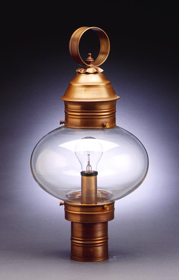 Northeast Lantern 2043-AB-MED-CLR One Light Post Mount, Antique Brass
