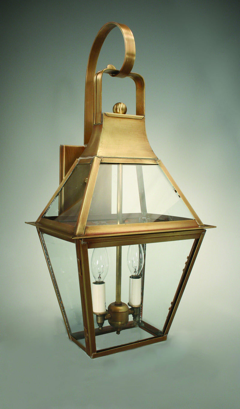 Northeast Lantern 2237-AB-LT2-CLR Two Light Wall Mount, Antique Brass