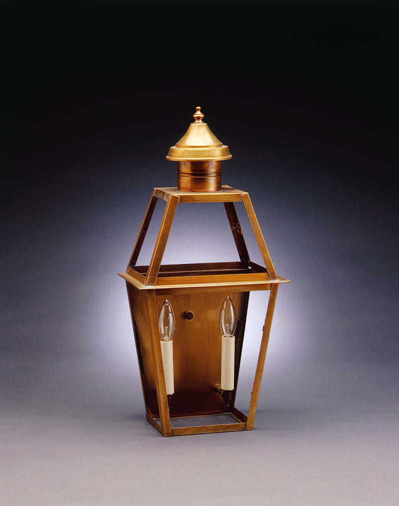Northeast Lantern 2241-AB-LT2-CLR Two Light Wall Mount, Antique Brass