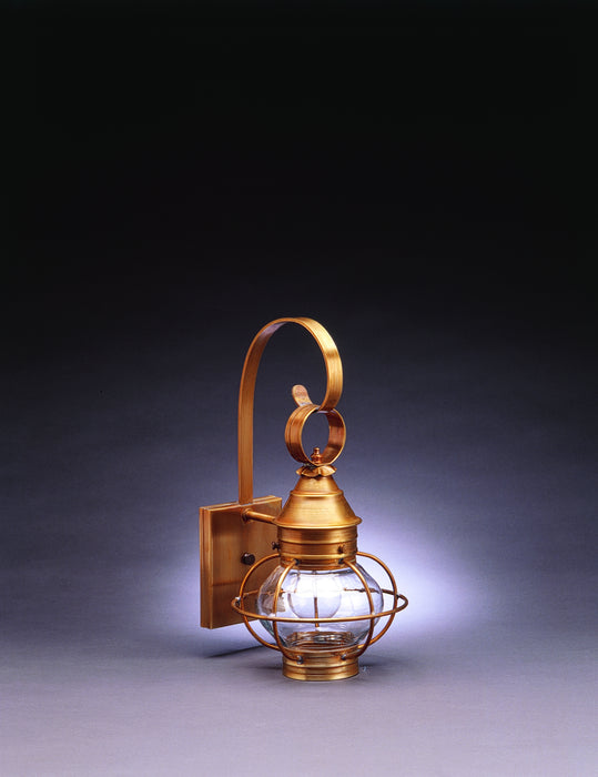 Northeast Lantern 2511-AB-MED-CLR One Light Wall Mount, Antique Brass