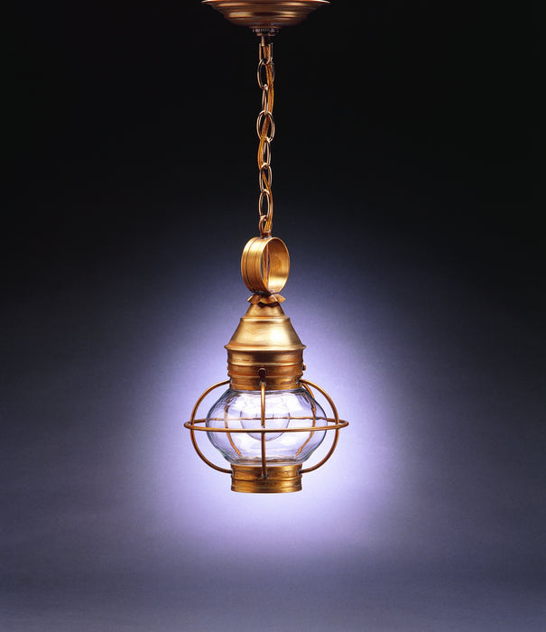 Northeast Lantern 2512-AB-MED-CLR One Light Hanging Lantern, Antique Brass