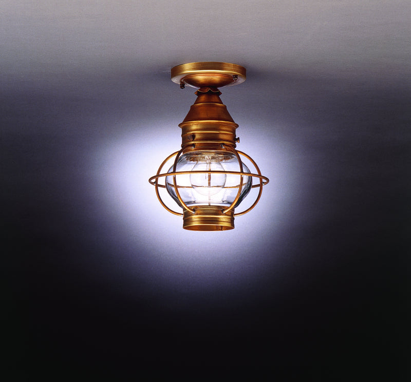 Northeast Lantern 2514-AB-MED-CLR One Light Flush Mount, Antique Brass