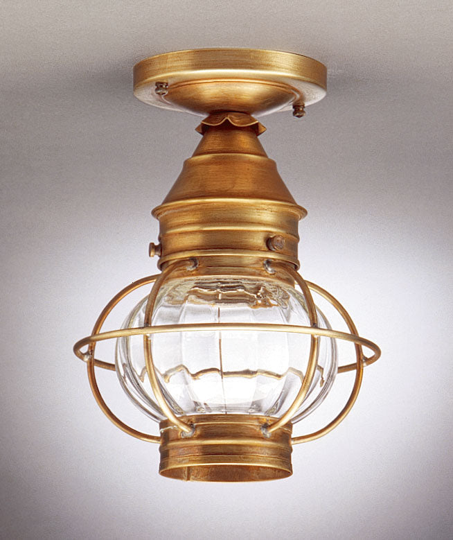 Northeast Lantern 2514-AB-MED-OPT One Light Flush Mount, Antique Brass